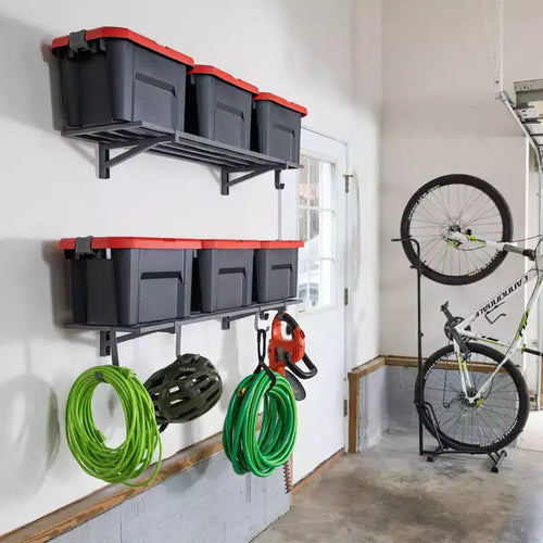 Estantes de pared para garaje de 1' x 4' | Paquete de 2 | Gris