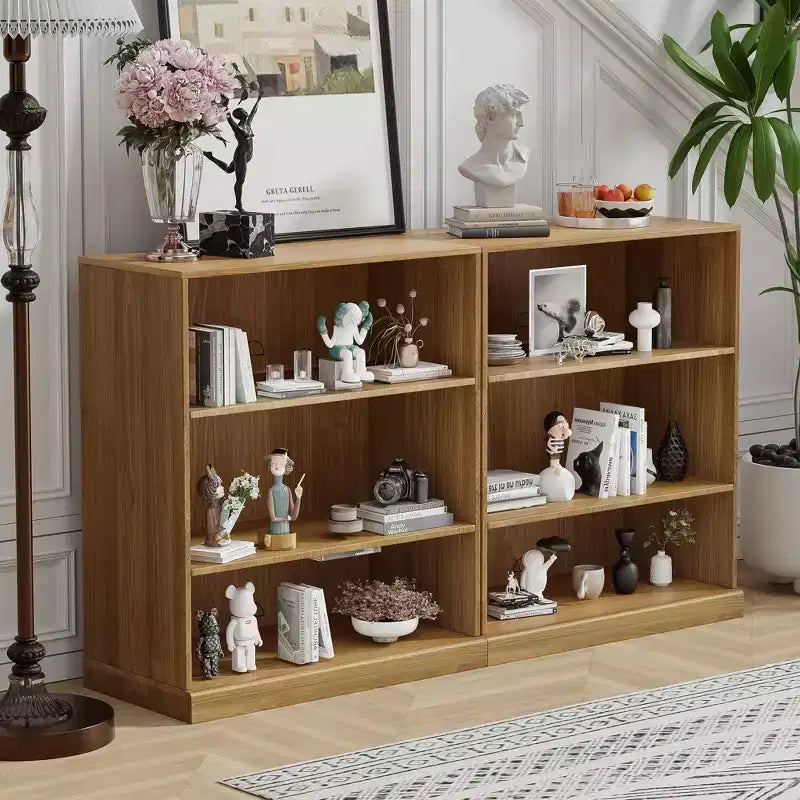 Meuble d’appoint en bois de 36x31x16 avec étagère réglable, meuble de rangement sans porte, naturel
