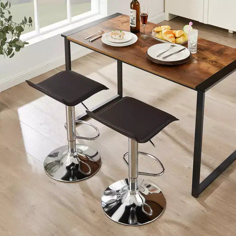 Juego de 2 taburetes de bar, taburetes de mostrador con asiento giratorio y altura ajustable, para cocina/bar/comedor/sala de estar