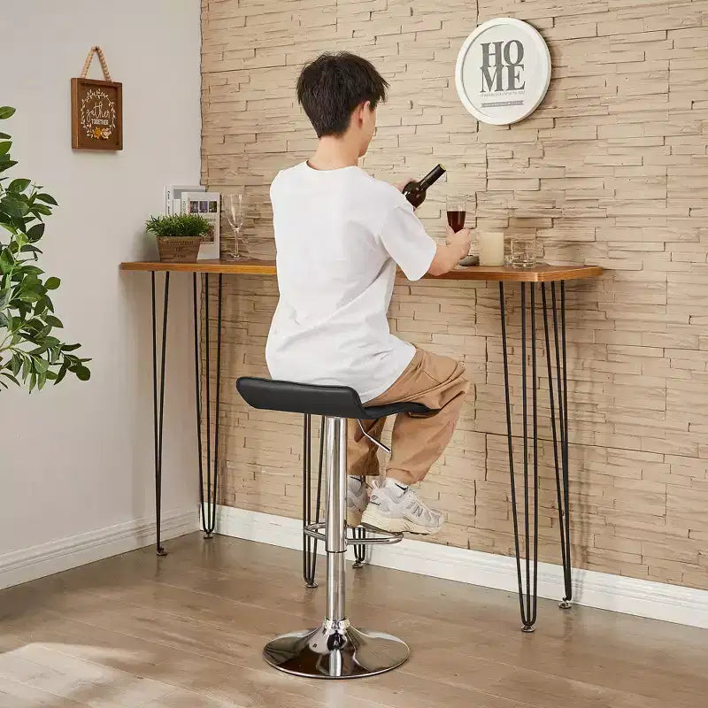 Juego de 2 taburetes de bar, taburetes de mostrador con asiento giratorio y altura ajustable, para cocina/bar/comedor/sala de estar