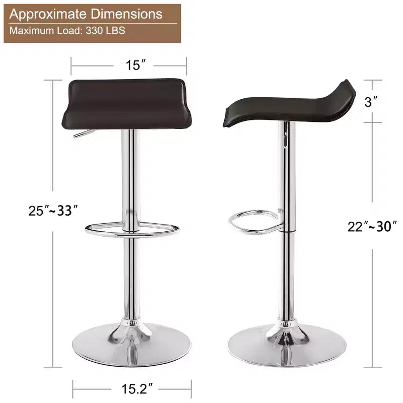 Juego de 2 taburetes de bar, taburetes de mostrador con asiento giratorio y altura ajustable, para cocina/bar/comedor/sala de estar