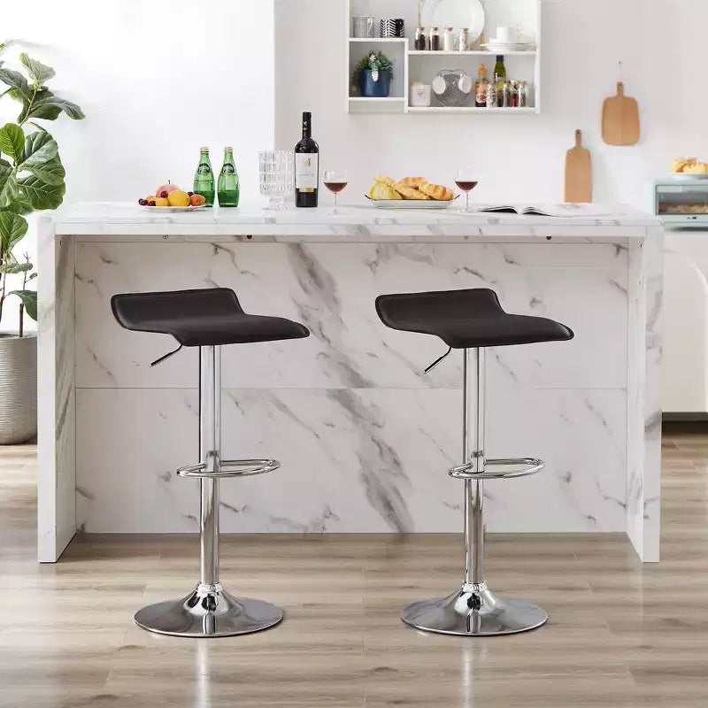 Juego de 2 taburetes de bar, taburetes de mostrador con asiento giratorio y altura ajustable, para cocina/bar/comedor/sala de estar
