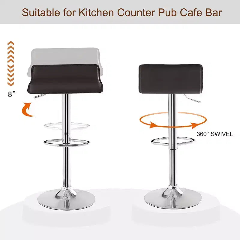 Juego de 2 taburetes de bar, taburetes de mostrador con asiento giratorio y altura ajustable, para cocina/bar/comedor/sala de estar