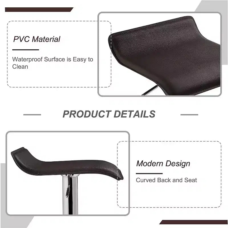 Juego de 2 taburetes de bar, taburetes de mostrador con asiento giratorio y altura ajustable, para cocina/bar/comedor/sala de estar