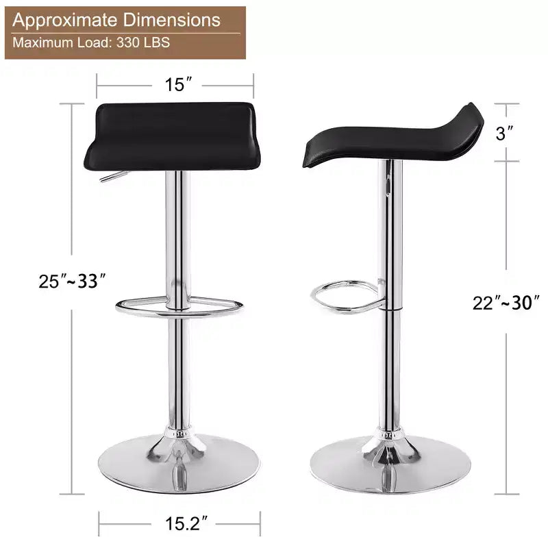 Set aus 2 Barhockern, höhenverstellbare Barhocker mit Drehfunktion, für Küche/Bar/Esszimmer/Wohnzimmer