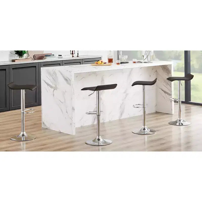 Juego de 2 taburetes de bar, taburetes de mostrador con asiento giratorio y altura ajustable, para cocina/bar/comedor/sala de estar