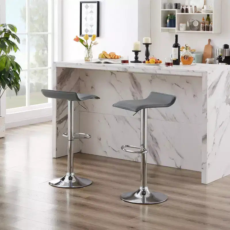 Juego de 2 taburetes de bar, taburetes de mostrador con asiento giratorio y altura ajustable, para cocina/bar/comedor/sala de estar