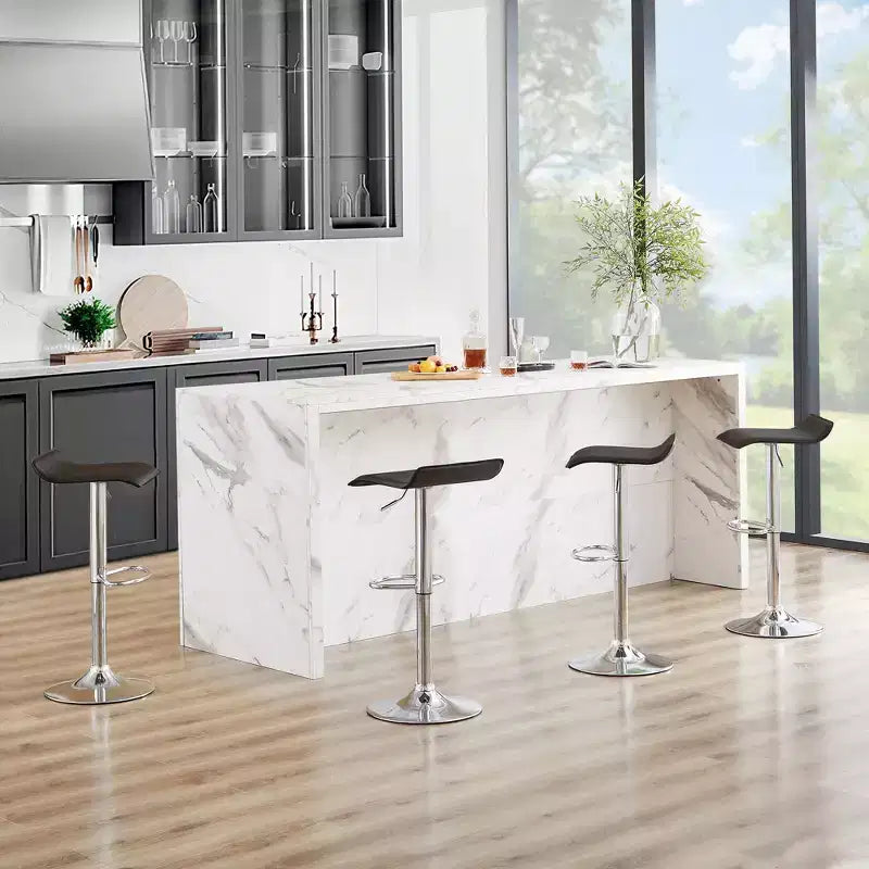 Juego de 2 taburetes de bar, taburetes de mostrador con asiento giratorio y altura ajustable, para cocina/bar/comedor/sala de estar