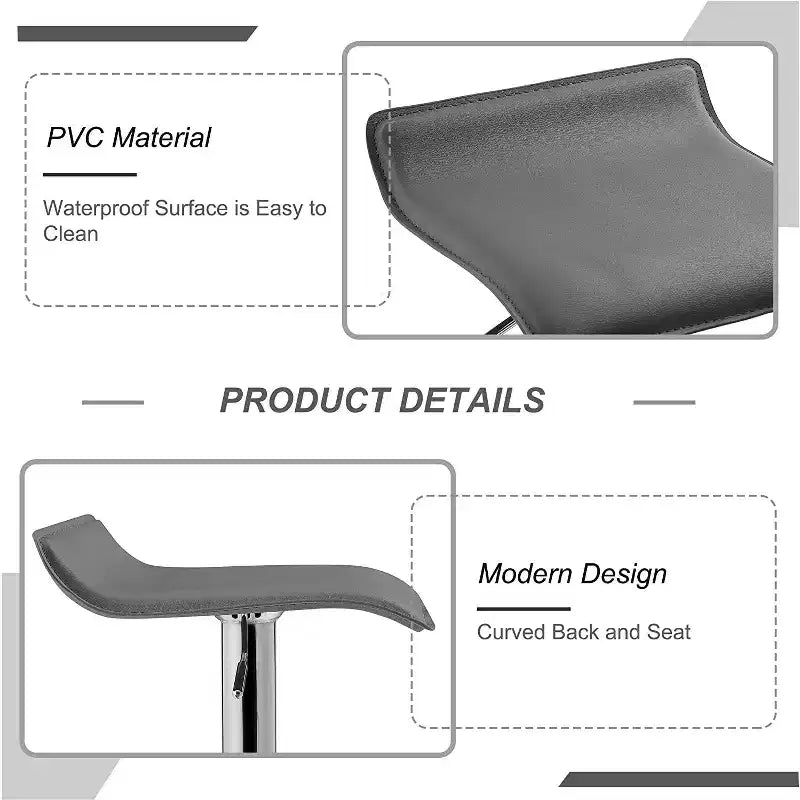 Juego de 2 taburetes de bar, taburetes de mostrador con asiento giratorio y altura ajustable, para cocina/bar/comedor/sala de estar