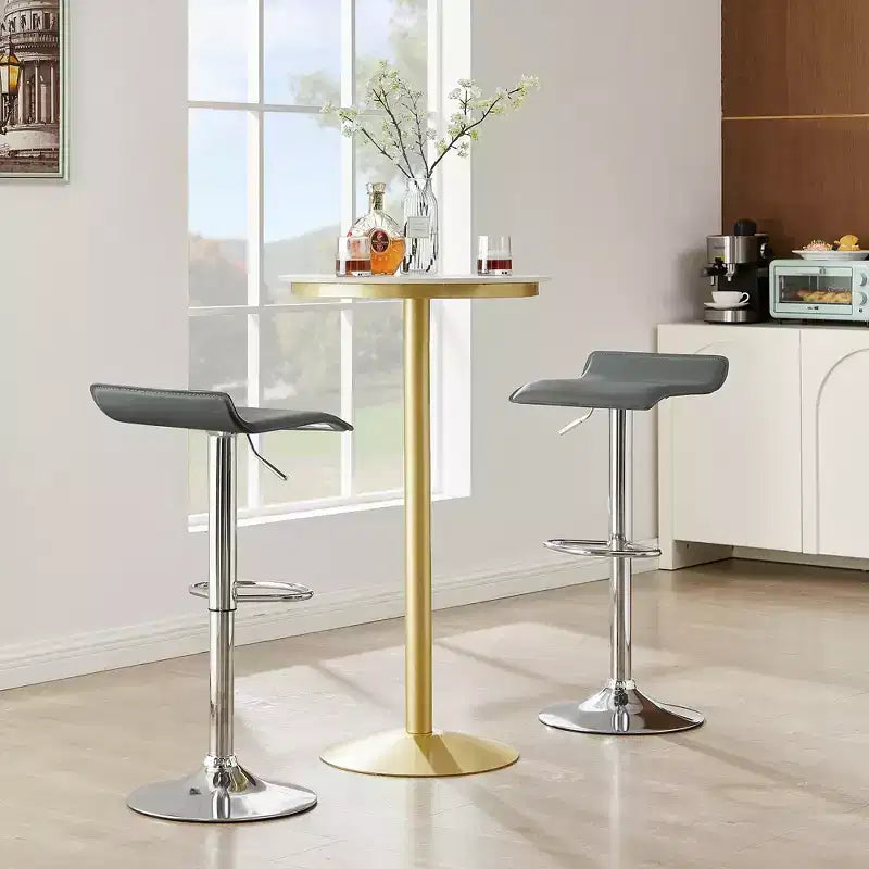Juego de 2 taburetes de bar, taburetes de mostrador con asiento giratorio y altura ajustable, para cocina/bar/comedor/sala de estar