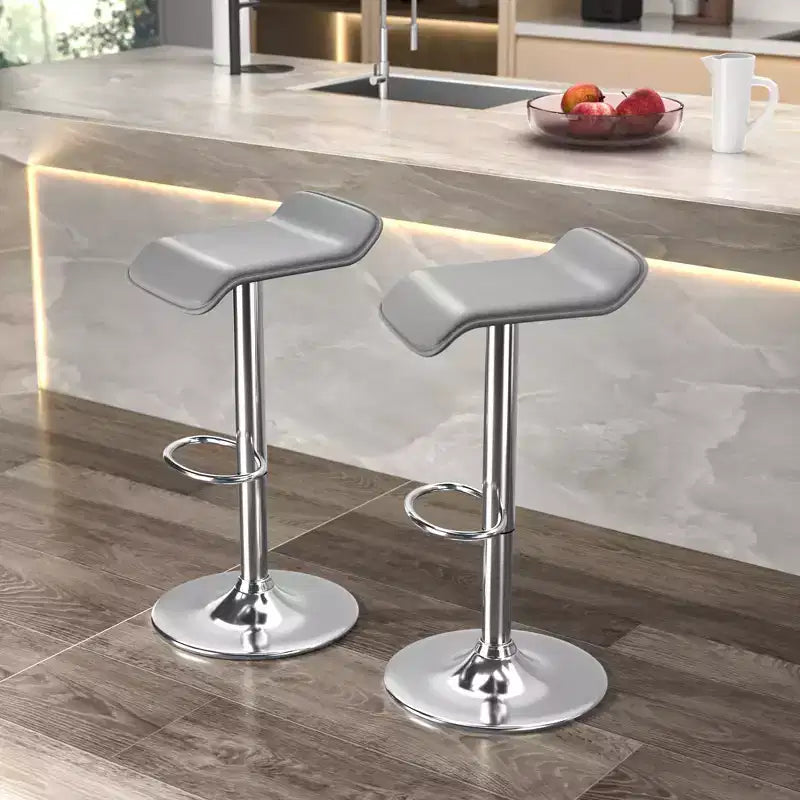Juego de 2 taburetes de bar, taburetes de mostrador con asiento giratorio y altura ajustable, para cocina/bar/comedor/sala de estar