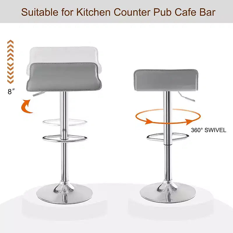 Juego de 2 taburetes de bar, taburetes de mostrador con asiento giratorio y altura ajustable, para cocina/bar/comedor/sala de estar