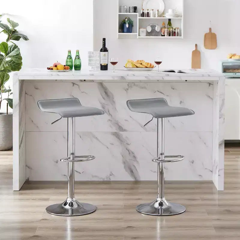 Juego de 2 taburetes de bar, taburetes de mostrador con asiento giratorio y altura ajustable, para cocina/bar/comedor/sala de estar