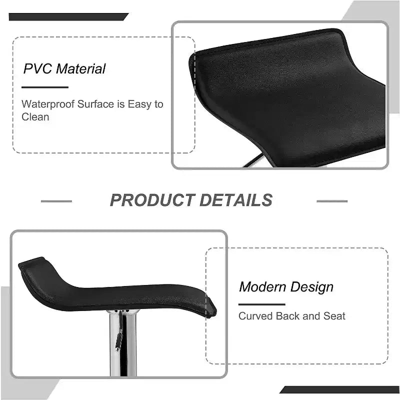 Juego de 2 taburetes de bar, taburetes de mostrador con asiento giratorio y altura ajustable, para cocina/bar/comedor/sala de estar
