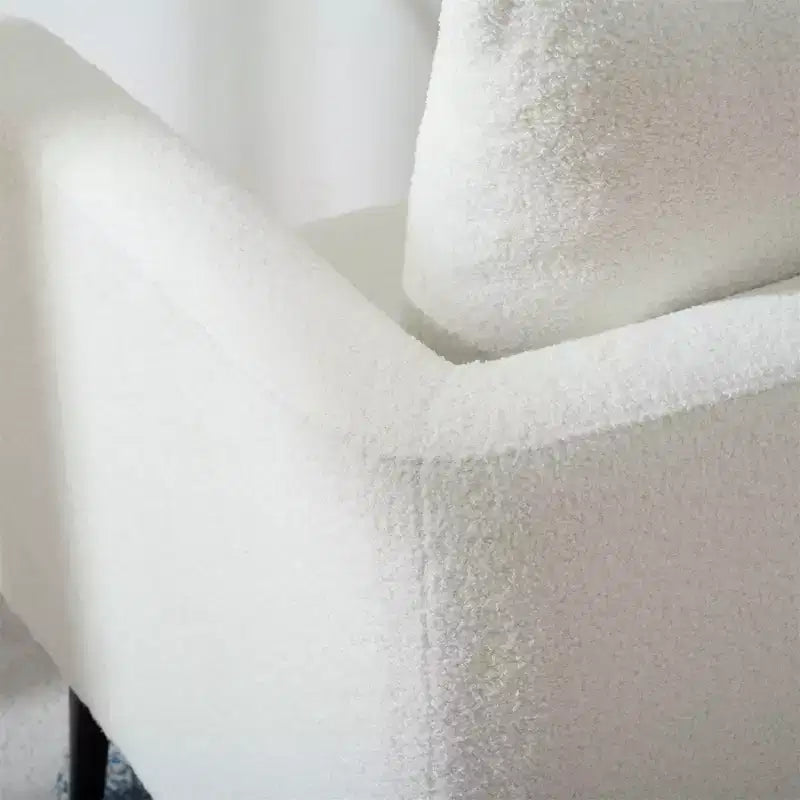 Sillón decorativo tapizado de chenilla/peluche de 29.53W, sillón tipo barril con patas de madera maciza y cojín lumbar