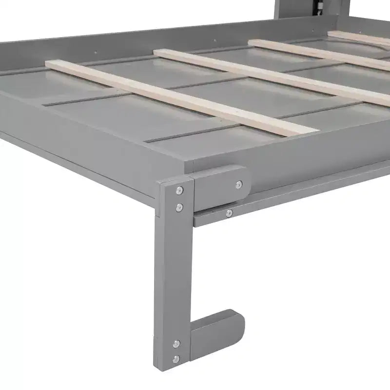 Cama Murphy de diseño moderno, plegable dentro de un gabinete con estantes, calidad superior