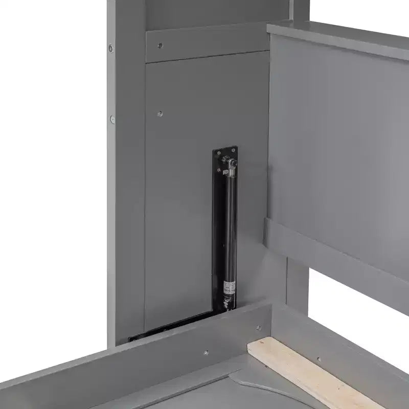 Cama Murphy de diseño moderno, plegable dentro de un gabinete con estantes, calidad superior