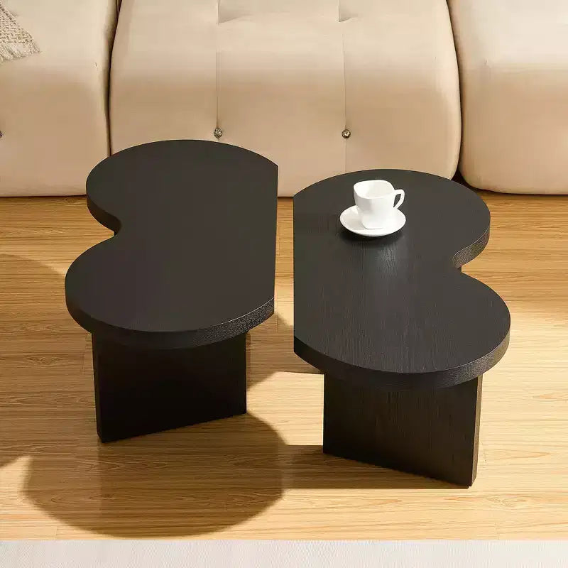 Schmetterlings-Couchtisch aus MDF, teilbar in 2 kleine Tische für Wohnzimmer und Schlafzimmer