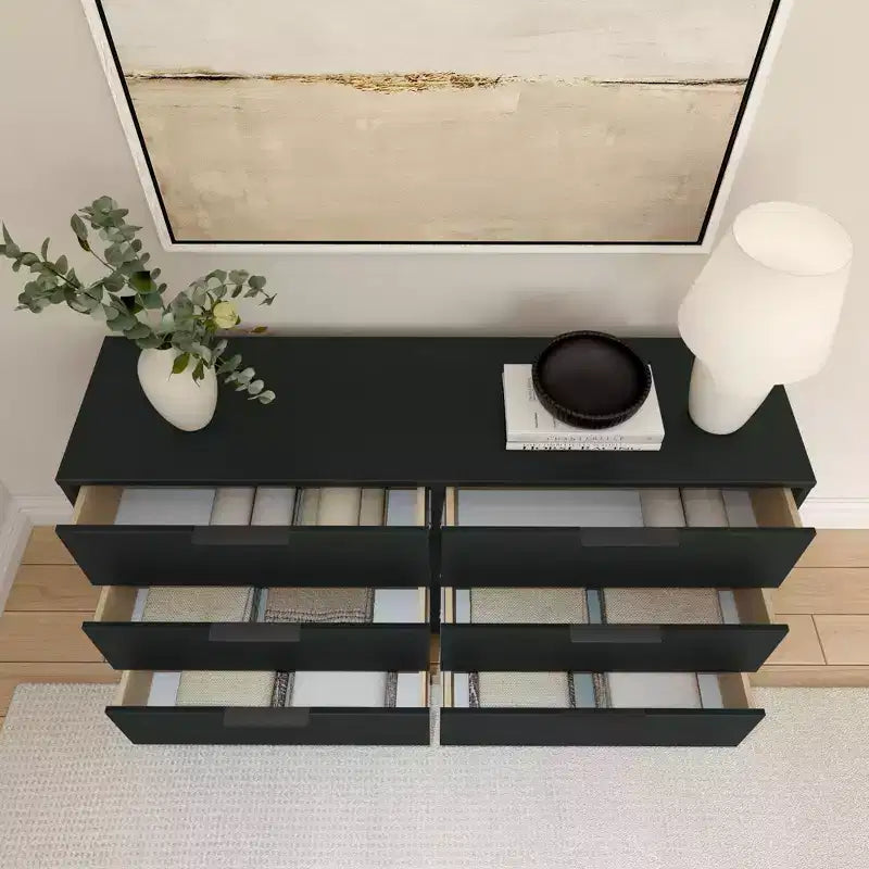 Kommode mit 6 Schubladen und Messinggriffen