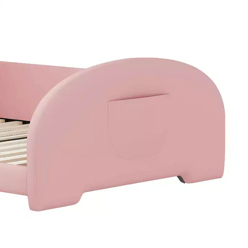 Polsterbett in Einzelbettgröße, Hasenform, Prinzessinnenstil, mit Kopf- und Fußteil, Rosa