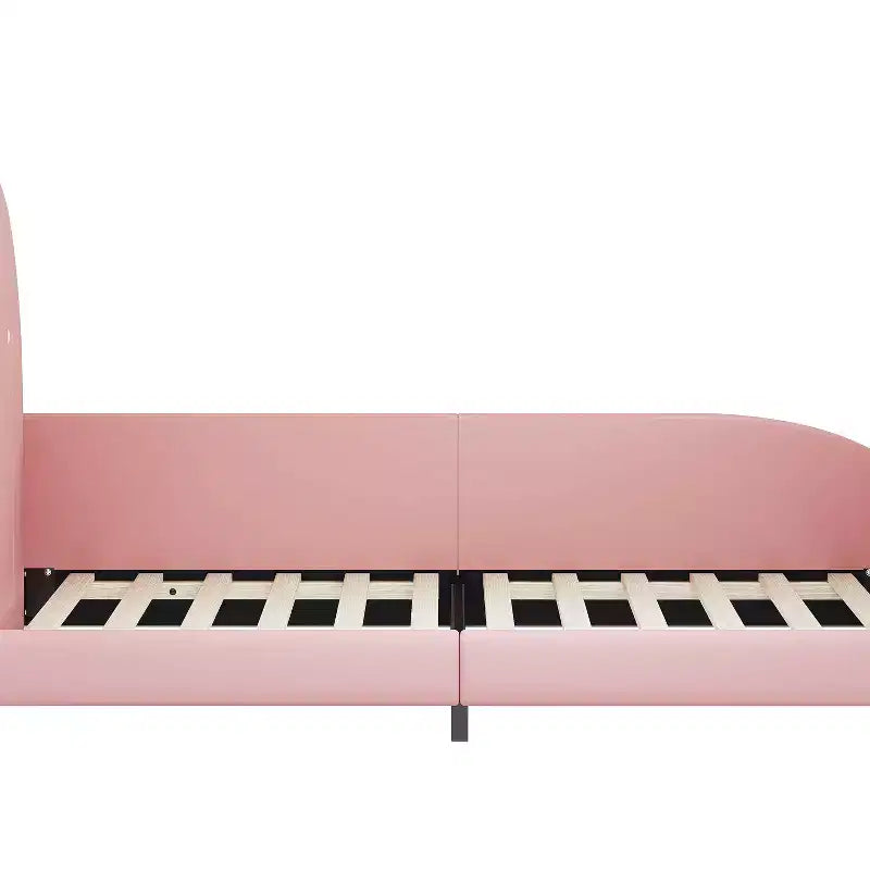 Polsterbett in Einzelbettgröße, Hasenform, Prinzessinnenstil, mit Kopf- und Fußteil, Rosa