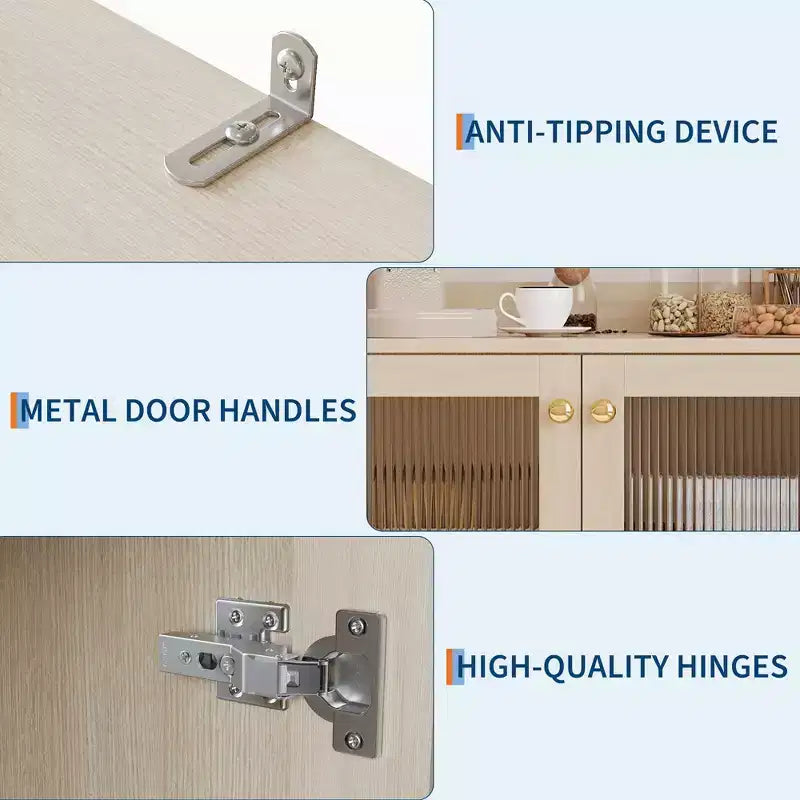 Armoire garde-manger de 71 de haut avec 2 portes vitrées, armoire de rangement autoportante pour cuisine avec 7 compartiments de rangement et étagères réglables