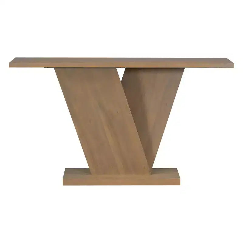 Mesa consola para recibidor, mesa decorativa para pasillo, mesa estrecha para sofá con chapa de madera natural, versatilidad clásica