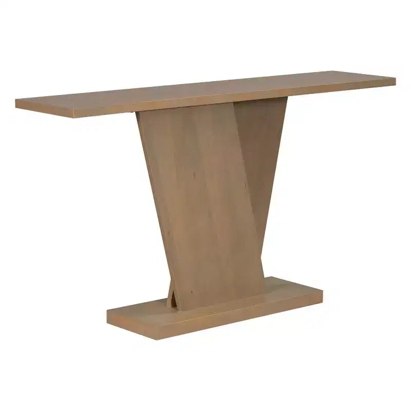 Mesa consola para recibidor, mesa decorativa para pasillo, mesa estrecha para sofá con chapa de madera natural, versatilidad clásica