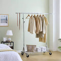 Portant à vêtements roulant robuste de 68, capacité de 600LBS, portant commercial pliable en fer (portant portable pour chambre)