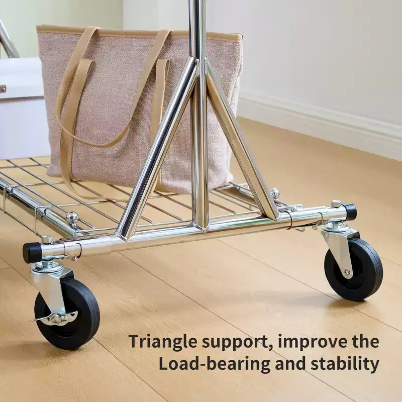 Portant à vêtements roulant robuste de 68, capacité de 600LBS, portant commercial pliable en fer (portant portable pour chambre)