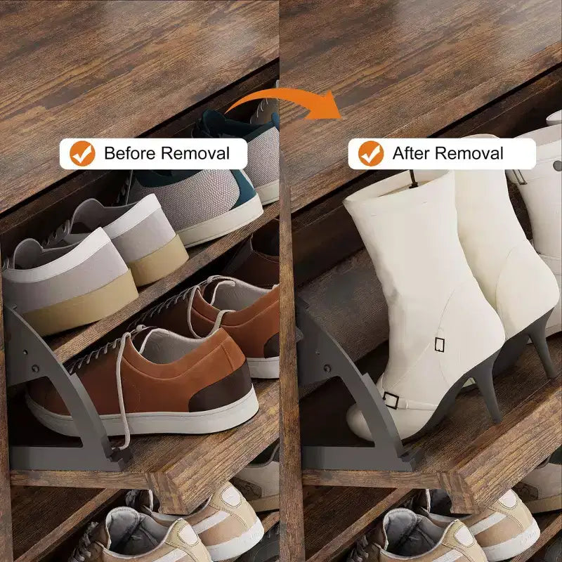 Zapatero con 6 cajones abatibles, organizador de zapatos de madera con estante ajustable, para guardar zapatos en el recibidor, pasillo o sala de estar