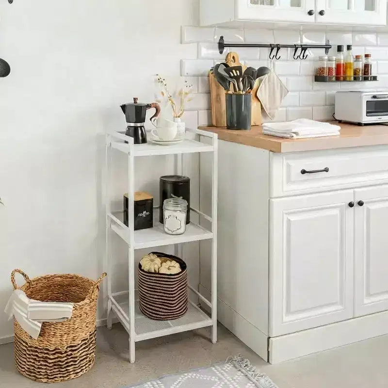 Étagère métallique étroite à 12 niveaux pour l’organisation de la salle de bain, de la cuisine et de la buanderie (lot de 1)