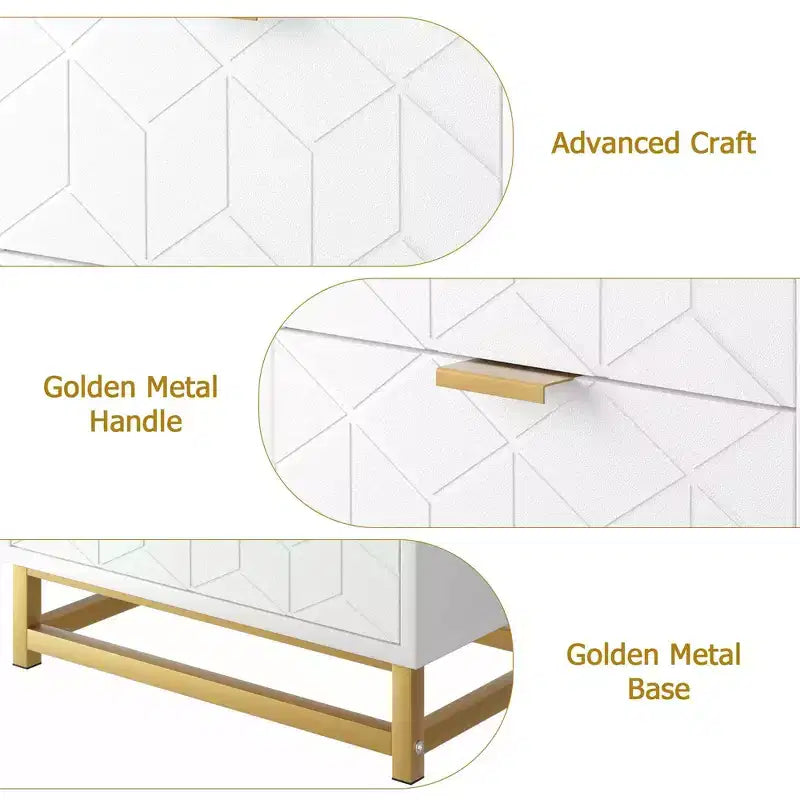 Cómoda para dormitorio, cómoda de madera rosa con 4 cajones y tiradores, almacenamiento moderno para el pasillo o la entrada