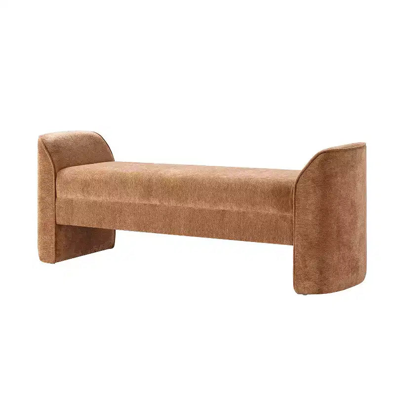 Moderne Sitzbank mit Chenille-Stoff - BEIGE