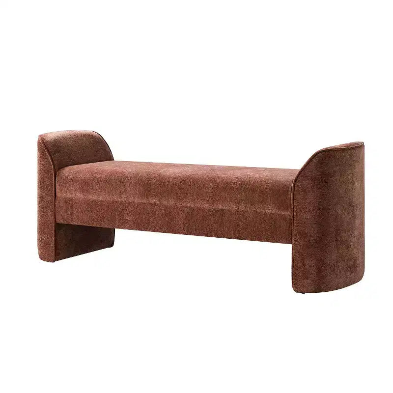 Moderne Sitzbank mit Chenille-Stoff - BEIGE