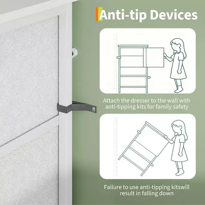 Mueble para TV de 63 con 9 cajones de tela y parte superior de madera, organizador de almacenamiento para equipos multimedia con estructura metálica para dormitorio o sala de estar