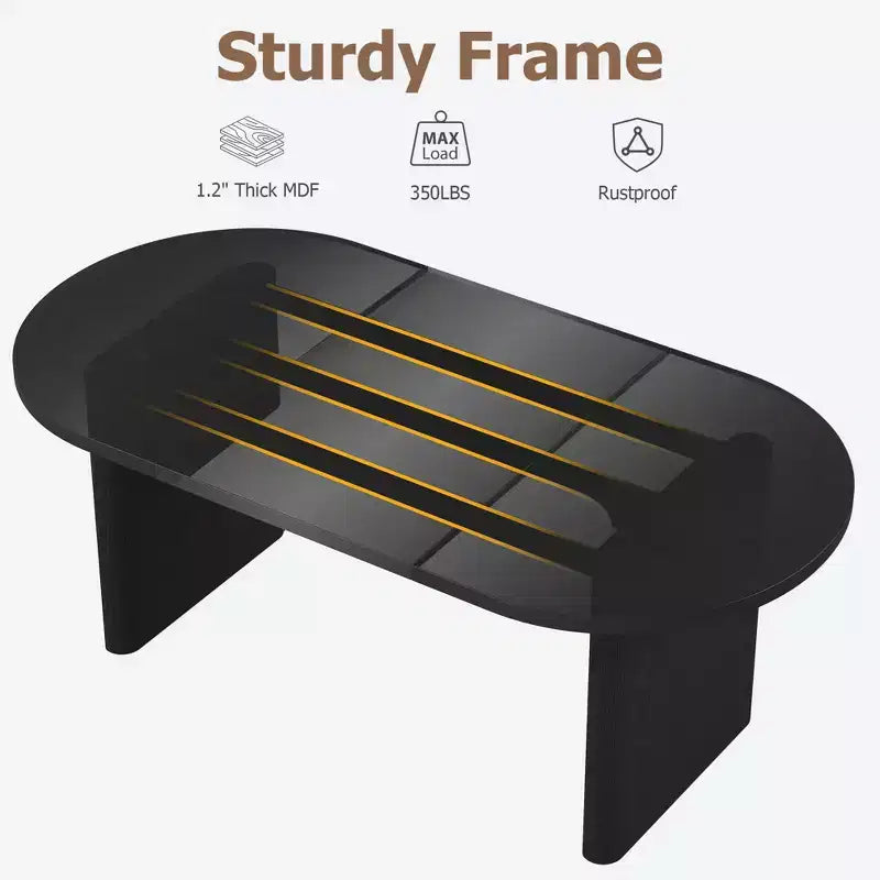 Mesa de comedor ovalada de 70.8 pulgadas para 6-8 personas, mesa larga de cocina estilo rústico con base gruesa de madera para comedor, cocina, sala de estar y oficina